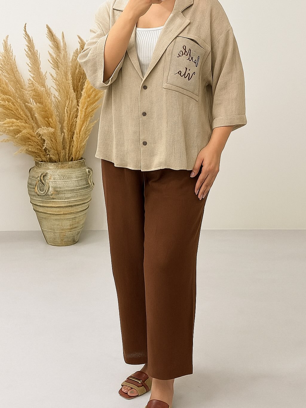 شومیزشلوار ایتالیایی گلدوزی